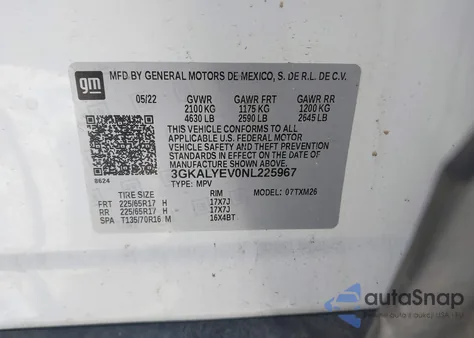 2022 GMC Terrain Awd At4 from USA, damaged, VIN 3GKALYEV0NL225967